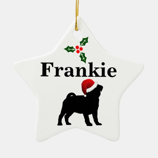 Ornamento personalizado del navidad del perro del (Frente)