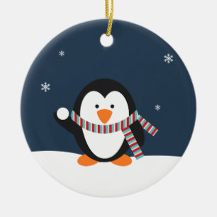 Ornamento personalizado del navidad del pingüino