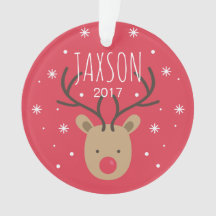 Ornamento personalizado del navidad del reno