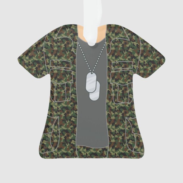 Ornamento personalizado del navidad del soldado de (Anverso)