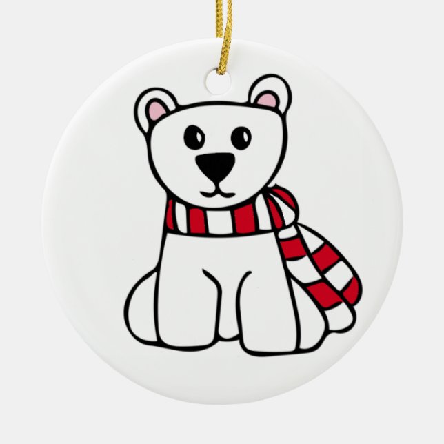 Ornamento personalizado del navidad - oso polar (Frente)