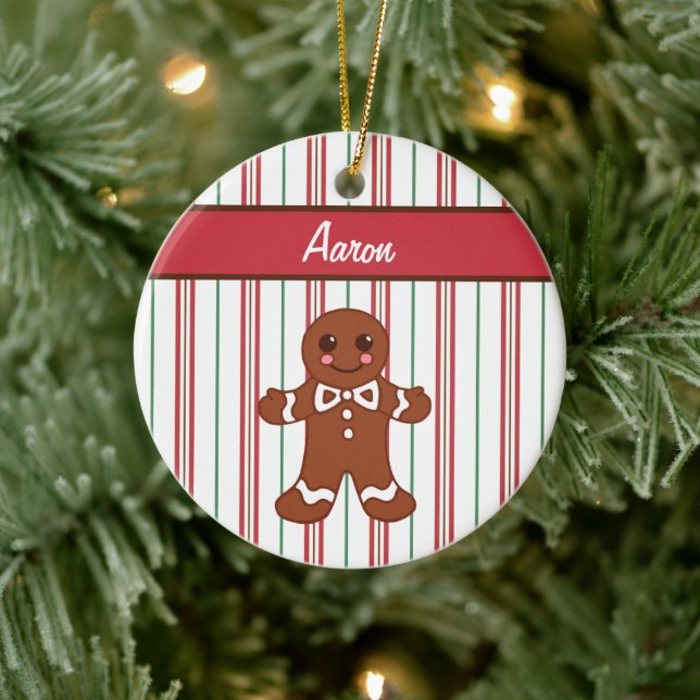 Ornamento personalizado del niño con pan de jengib (Árbol)