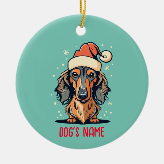 Ornamento personalizado del perro de Dachshund (Frente)