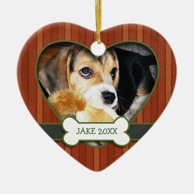 Ornamento personalizado del perro de la foto (Frente)