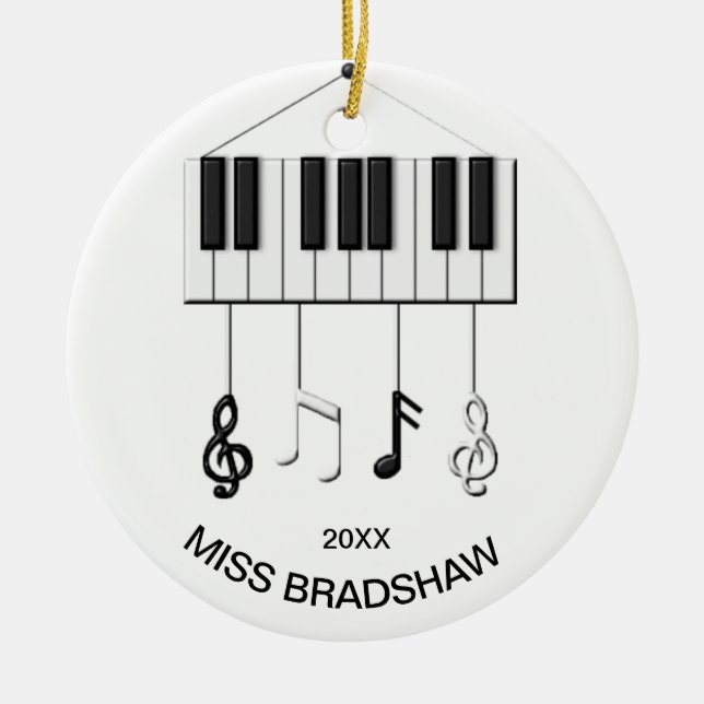 Ornamento personalizado del profesor de piano (Frente)