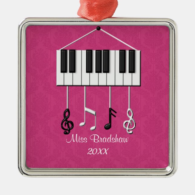 Ornamento personalizado del profesor de piano (Frente)