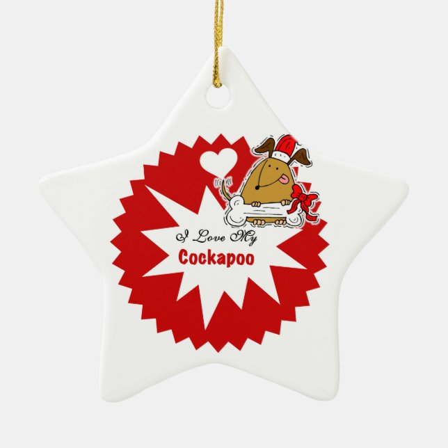 Ornamento personalizado del recuerdo de Cockapoo (Frente)
