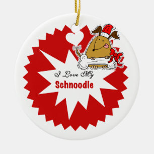 Ornamento personalizado del recuerdo de Schnoodle