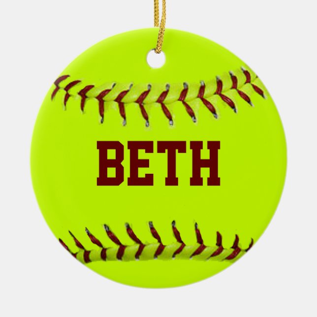 Ornamento personalizado del softball (Frente)