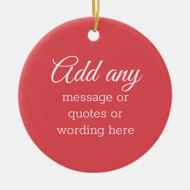 Ornamento personalizado elegante de cerámica roja (Frente)