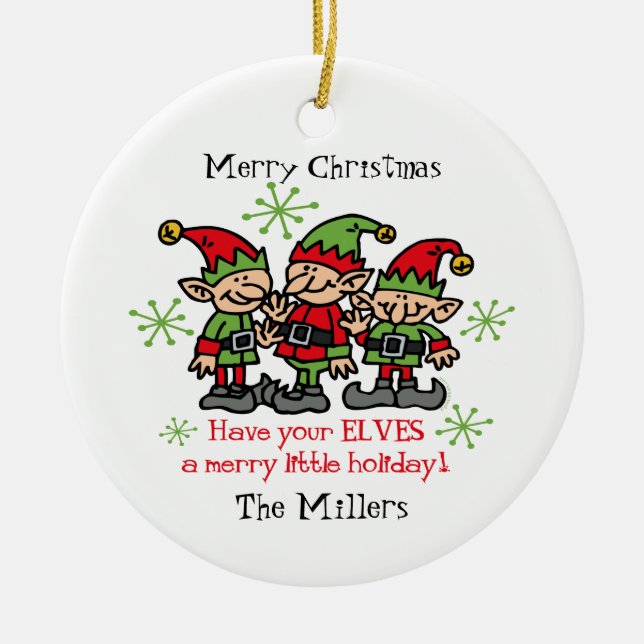 Ornamento personalizado felices duendes (Frente)