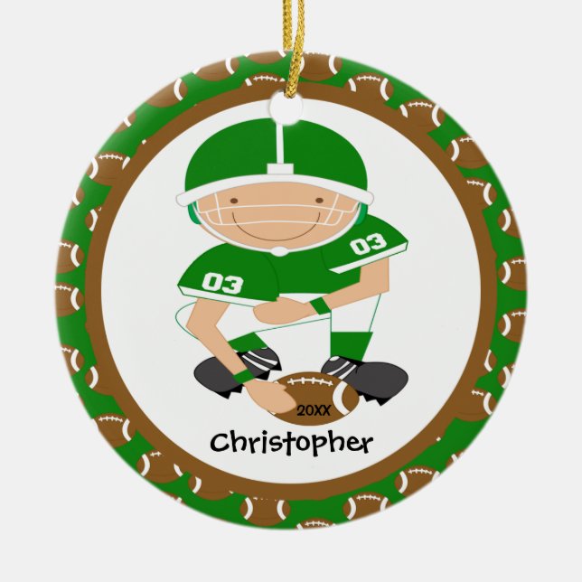 Ornamento personalizado fútbol del navidad del (Frente)