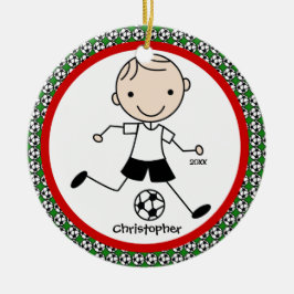 Ornamento personalizado fútbol del navidad del
