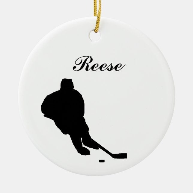 Ornamento personalizado hockey del navidad (Frente)