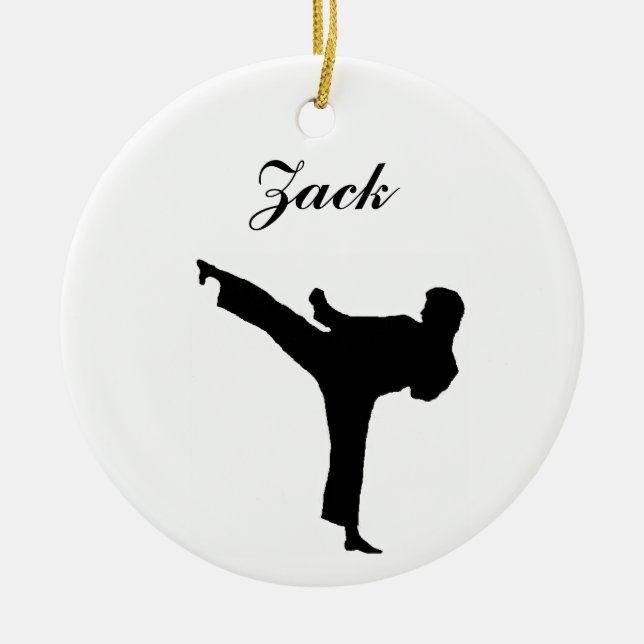 Ornamento personalizado karate del navidad (Frente)