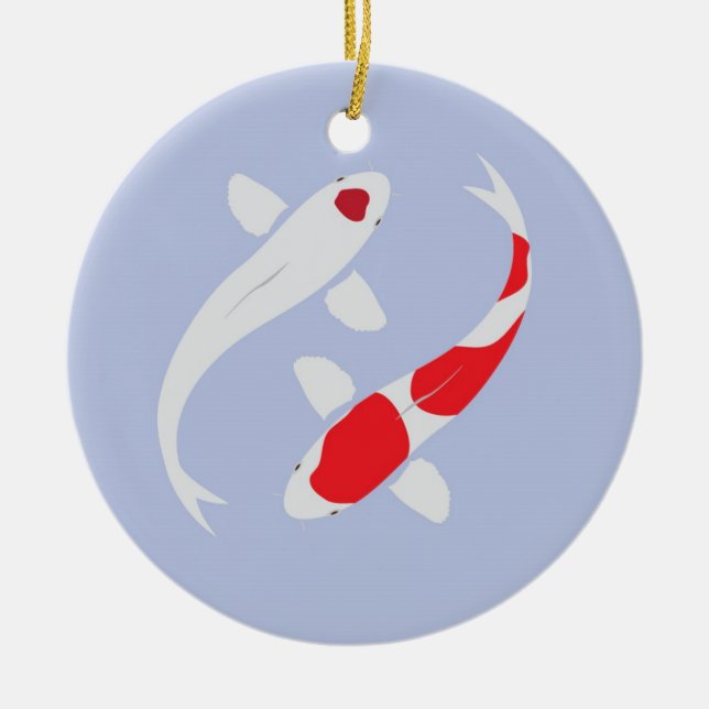 Ornamento personalizado Koi del navidad del (Frente)