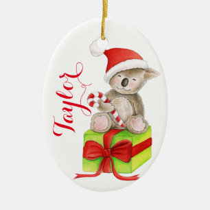 Ornamento personalizado lindo del navidad del oso