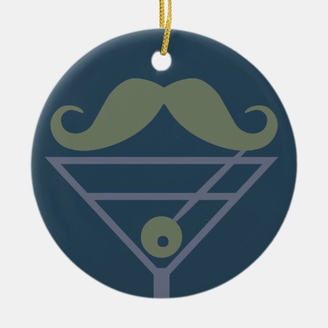 Ornamento personalizado Martini Mustache (Frente)