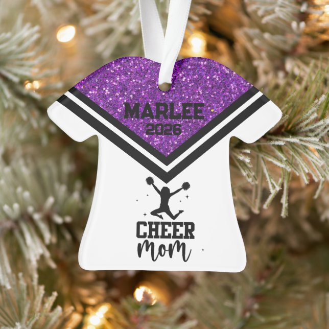 Ornamento personalizado morado y negro de la mamá  (Árbol)