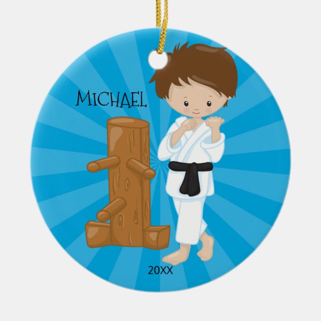 Ornamento personalizado muchacho del navidad del (Frente)