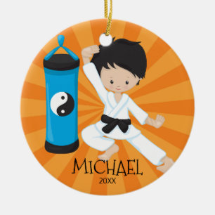 Ornamento personalizado muchacho lindo del navidad