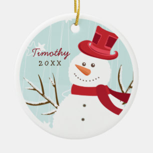 Ornamento personalizado muñeco de nieve caprichos