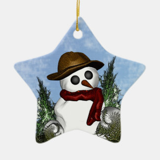 Ornamento personalizado muñeco de nieve de la