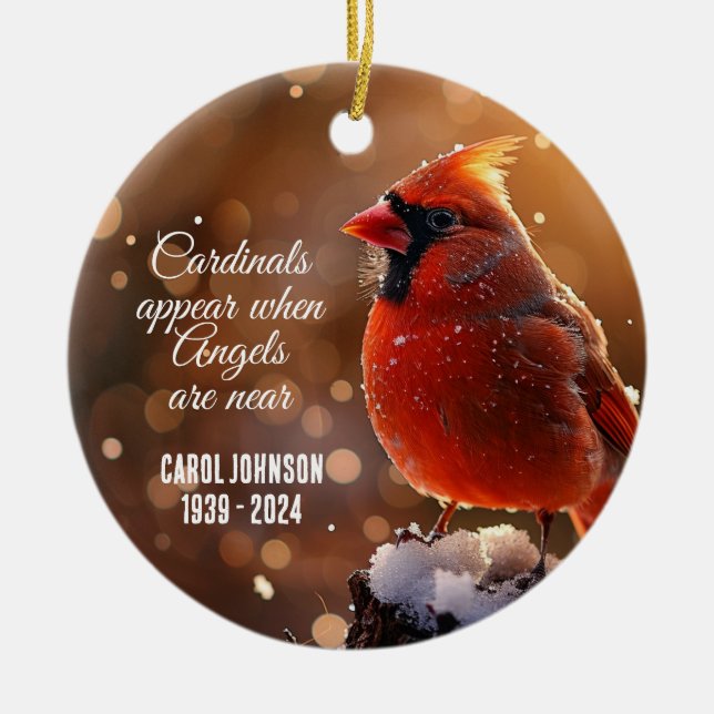 Ornamento personalizado para cardenales y ángeles (Frente)