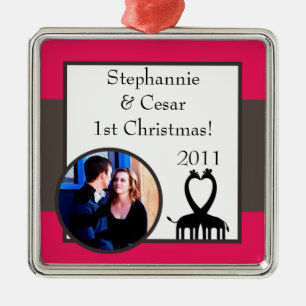 Ornamento Personalizado personalizado Giraff rosa/