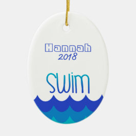 Ornamento personalizado personalizado para nadador