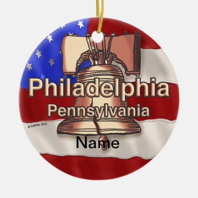 Ornamento personalizado Philadelphia Liberty Bell (Frente)