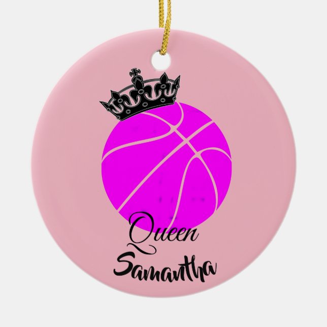 Ornamento personalizado reina del baloncesto (Frente)