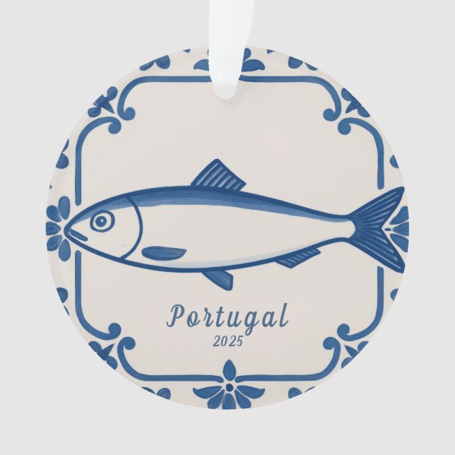 Ornamento personalizado - sardina de Portugal (Anverso)