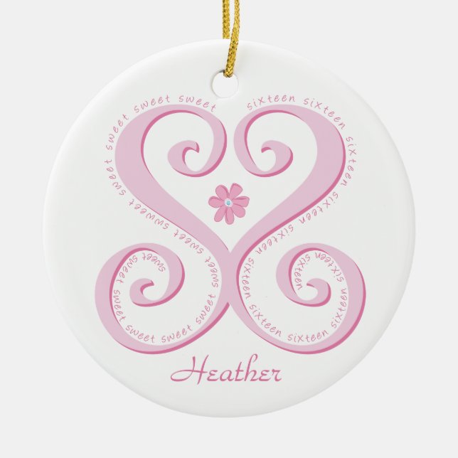 Ornamento personalizado SS del dulce dieciséis (Frente)