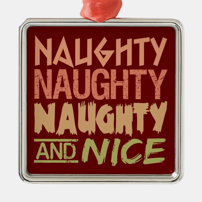Ornamento personalizado travieso y agradable (Frente)