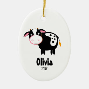 Ornamento personalizado VACA del navidad de
