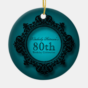 Ornamento personalizado vintage Frame 80 cumpleaño