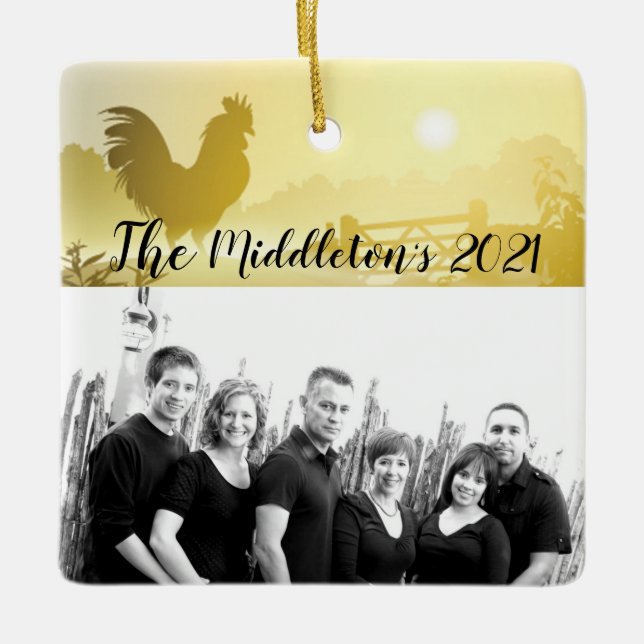 Ornamento personalizado XMAS Sunny Morning Farm Co (Anverso)