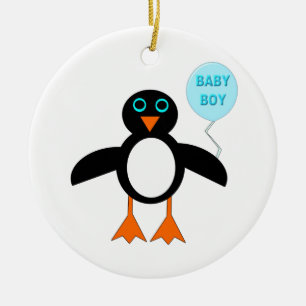 Ornamento pingüino de niño pequeño azul