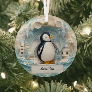Ornamento pingüino personalizado