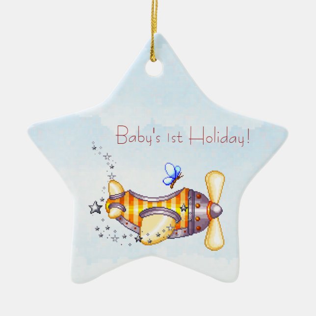 Ornamento plano del 1r día de fiesta del bebé (Frente)