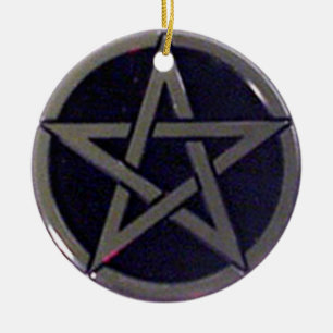 Ornamento plateado pentagrama o Pendant
