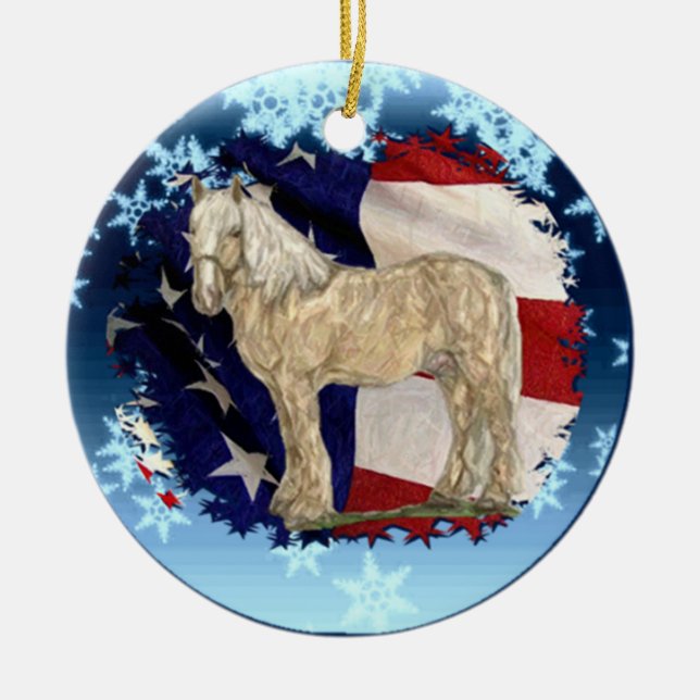 Ornamento poner crema del navidad del caballo de (Frente)