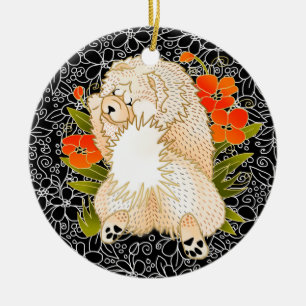 ORNAMENTO PONER CREMA DEL PERRO CHINO DE BINDI