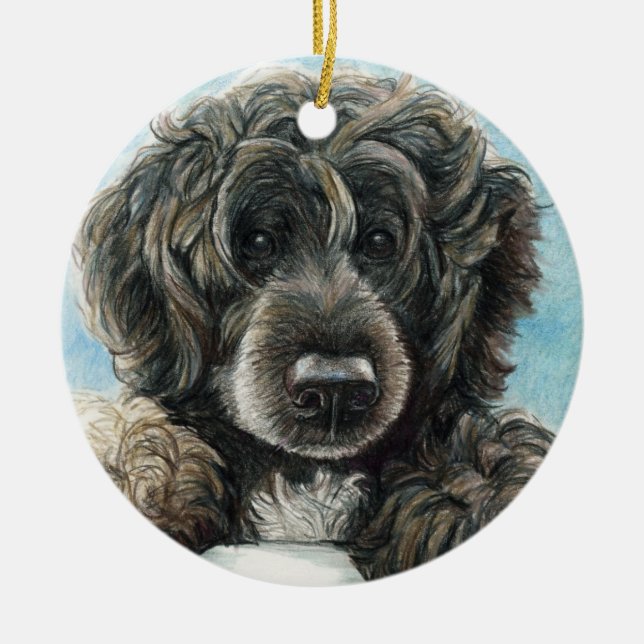 Ornamento portugués del arte del perro de agua (Frente)