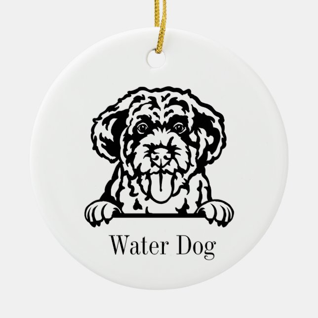Ornamento portugués del perro de agua (Frente)