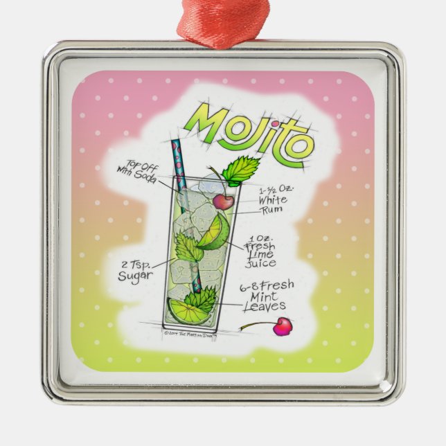 ORNAMENTO PREMIUM CHRISTMAS - MOJITO RECIPE ART (Frente)