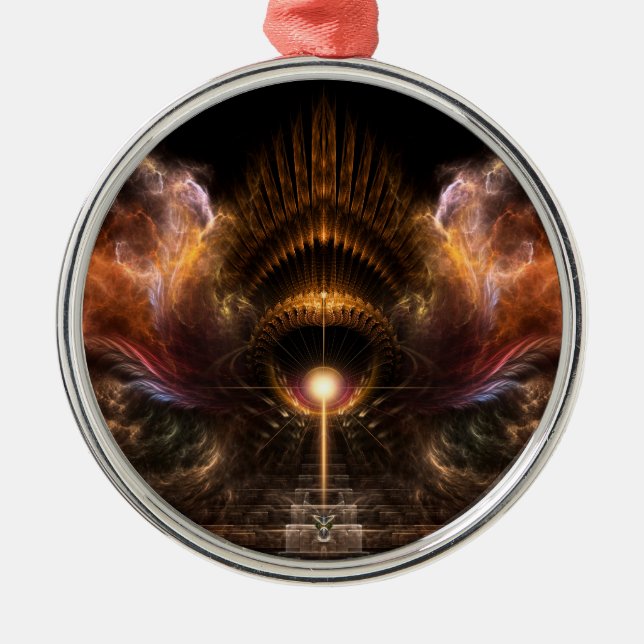 Ornamento premium de arte fractal de tormenta eóli (Frente)