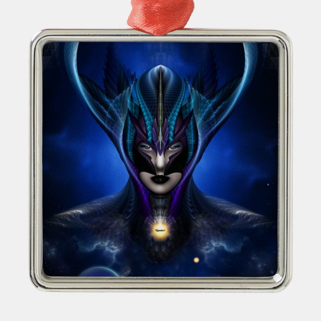 Ornamento premium de Taidushan Sai Shadow Blue Squ (Frente)