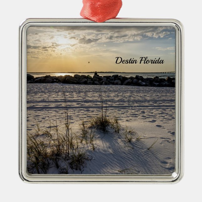 Ornamento Premium Destin Beach Florida Jetty Sunse (Frente)